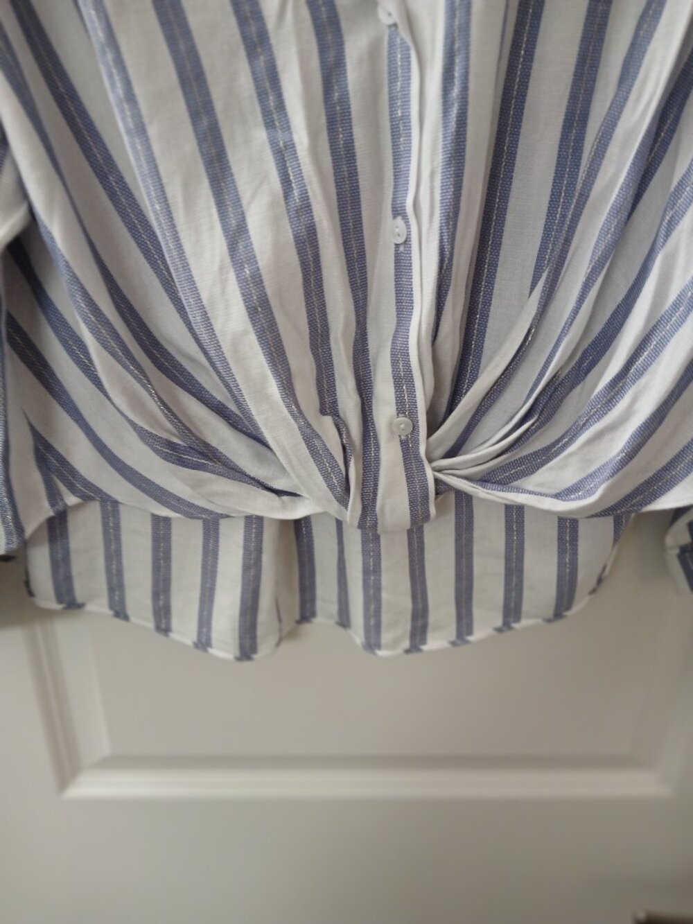 Lovestitch Women's Palmer Knot Front Striped Shirt Small - Picture 2 of 7